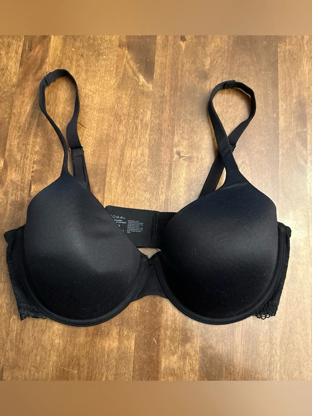 Soma Bra 36D Black Underwire Embreaceable Enchanting Lace Demi